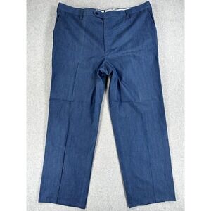 Stefano Ricci Dress Pants Mens 42x31 Blue 100% Cotton Flat Front Made In Italy